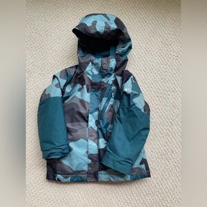 Columbia Kids' Whirlibird II interchange 3-in-one jacket- Teal and Black Camo